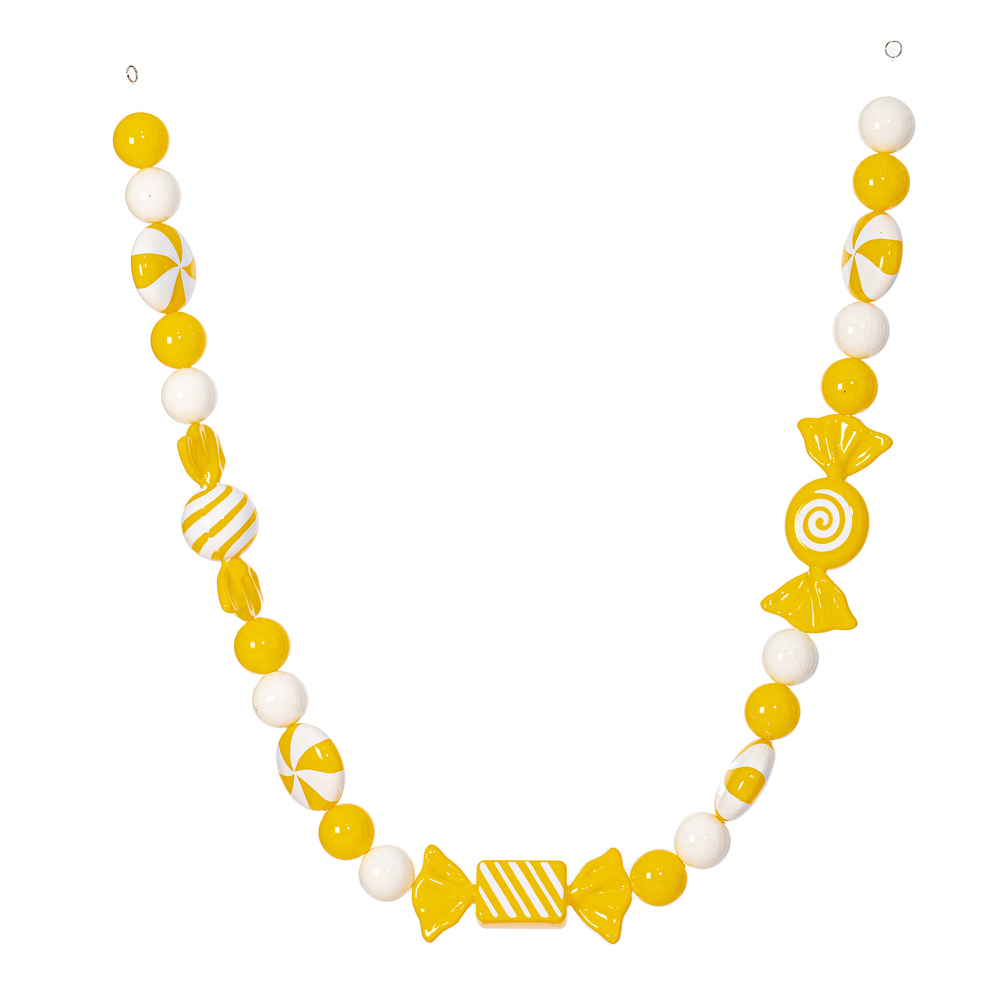 MT253478 5.5 in. Yellow Enamel Candy Garland Ornament