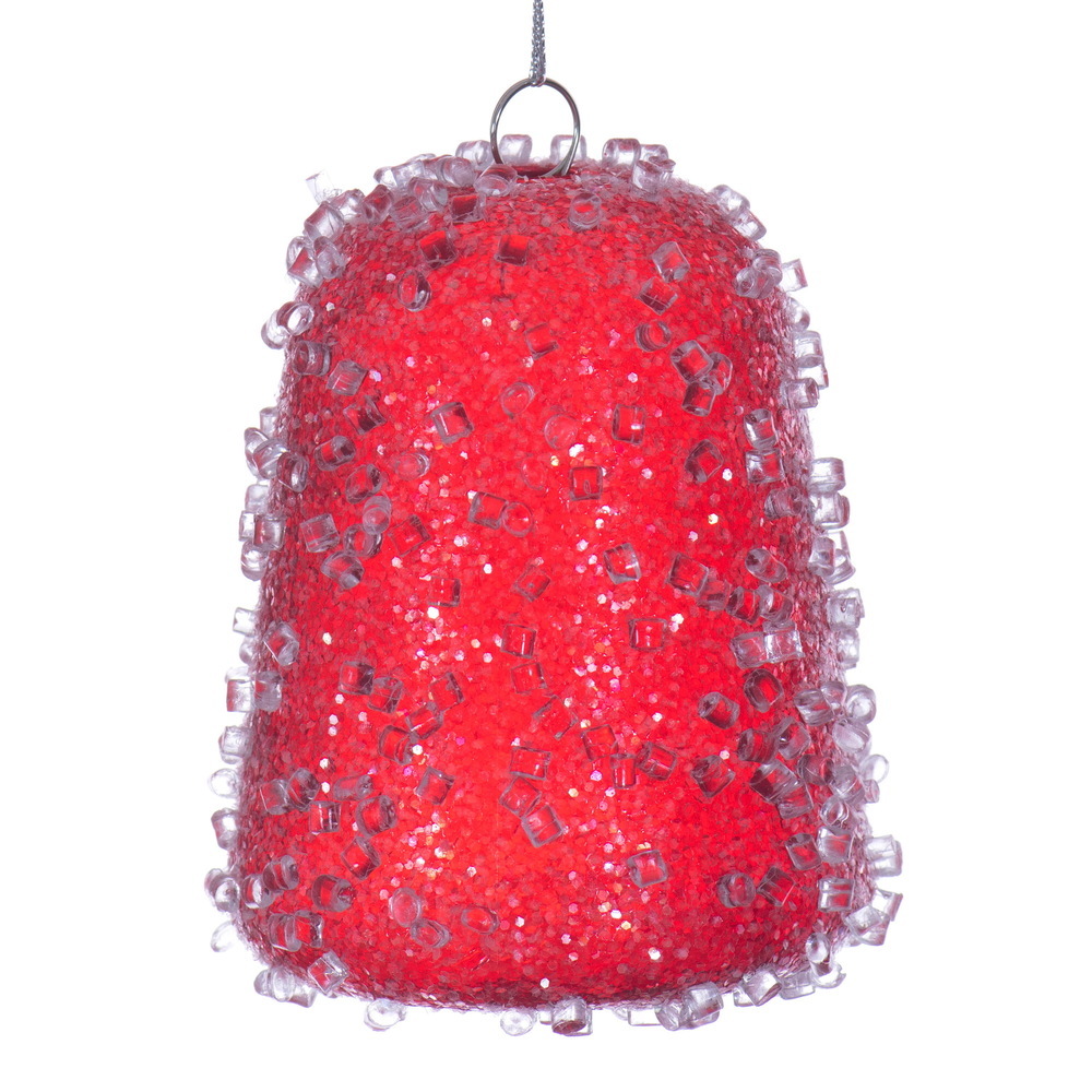 MT254403W 3.5 in. Red Icy Sugar Gum Drop Ornament - 3 per Bag