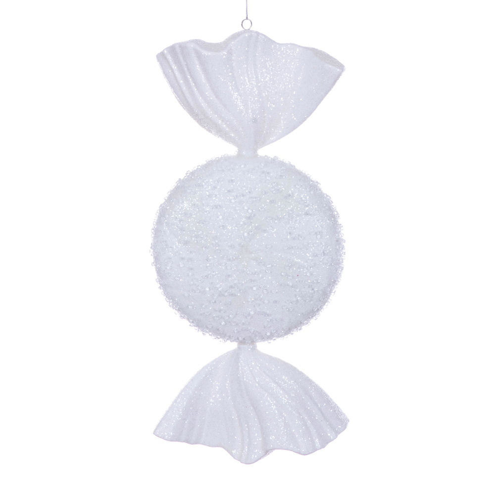MT255211W 18 in. White Icy Sugar Candy Ornament