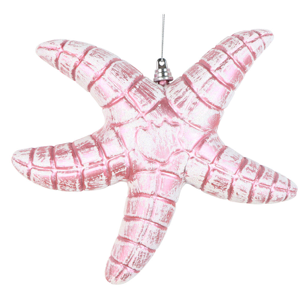 MT255879W 10 in. Pink Starfish Glitter Ornament