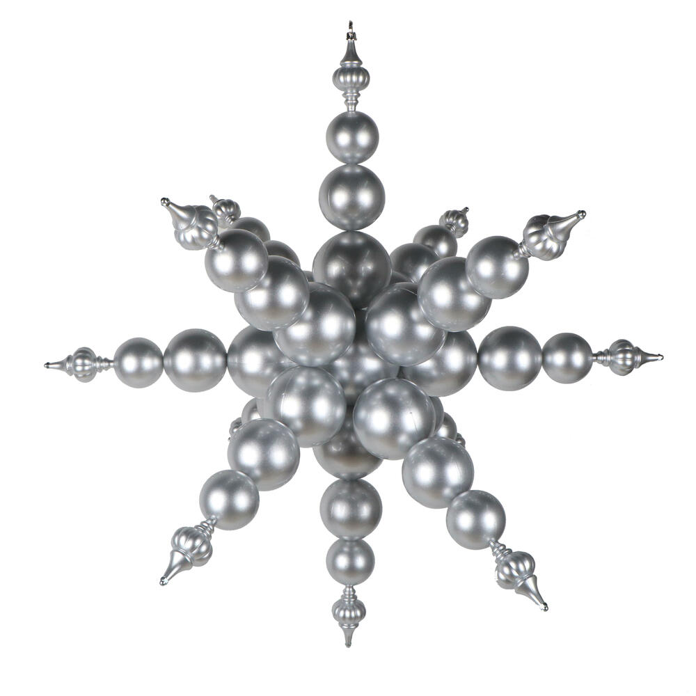MT257807UV 39 in. Silver UV Candy Starburst Finial Ornament