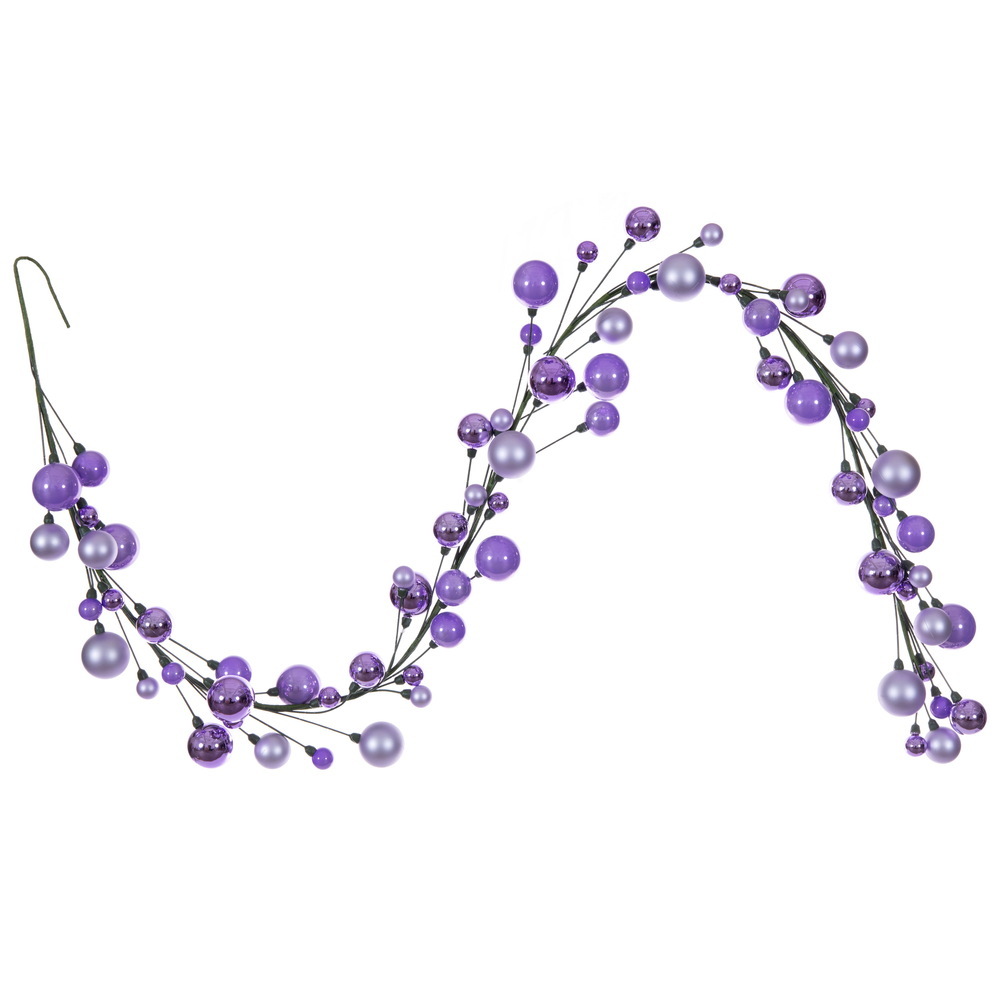 N250186 6 ft. Lavender Ball Branch Garland, 1-2 in.