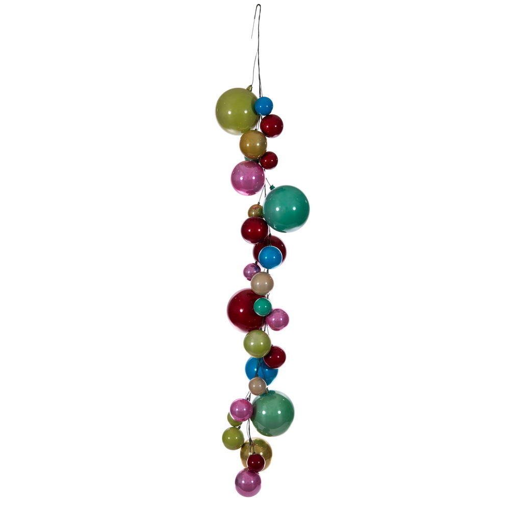 N250794 6 ft. Multi Color Ball Branch Garland, 4-8 in.