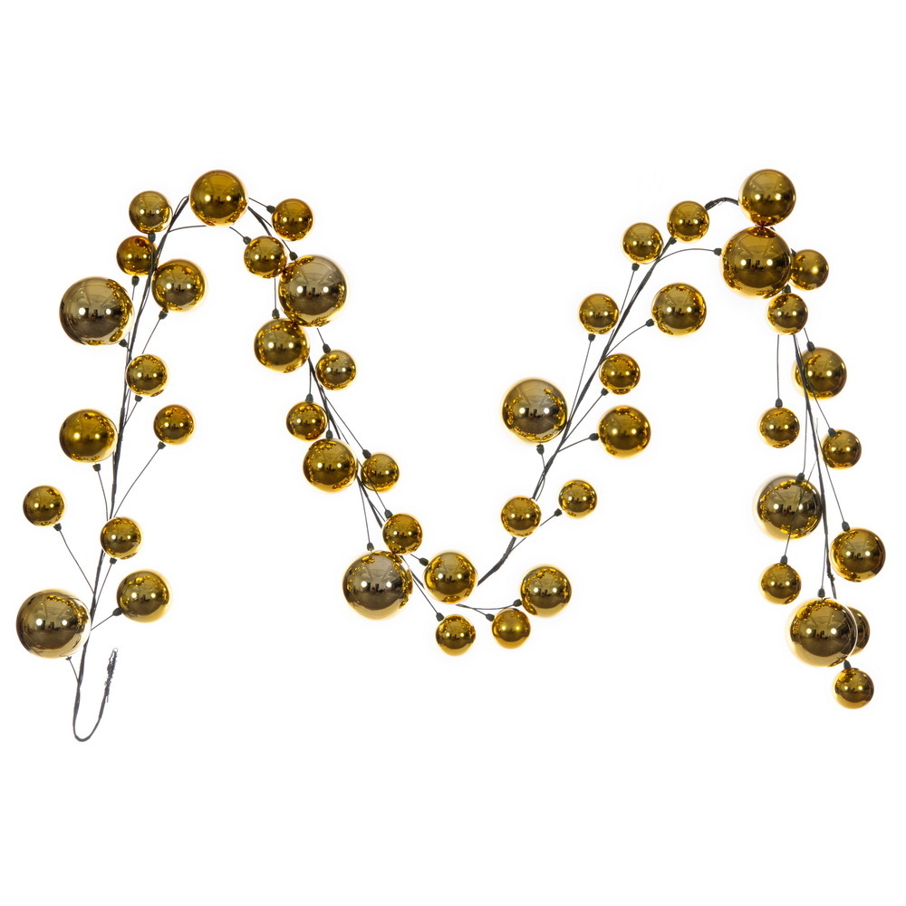 N251308 10 ft. Gold Ball Branch Garland