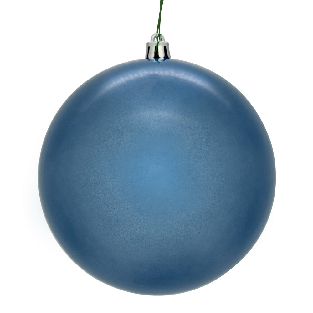 N591052DPV 4 in. Denim Blue Pearl Ball UV Drill Ornament - 6 per Bag