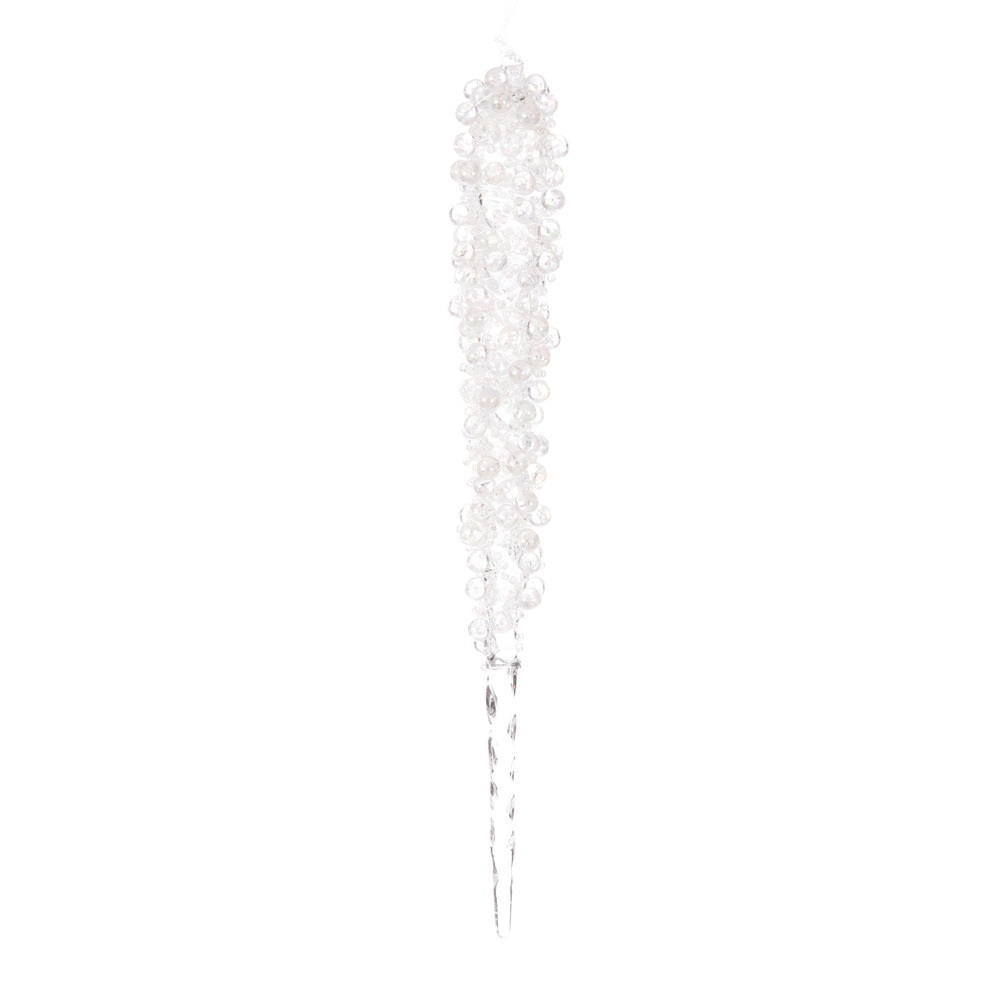 EH251311 11 in. Clear Beaded Icicle Ornament, 3 per Bag
