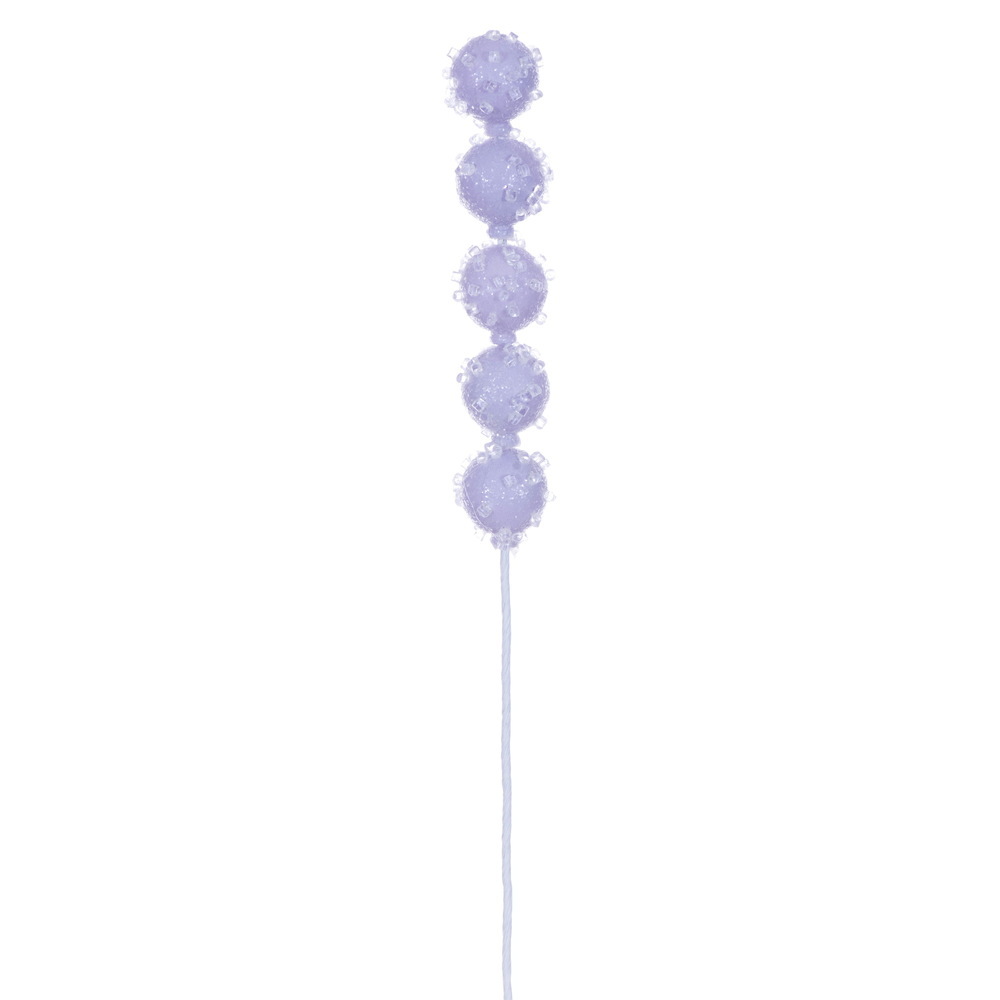 MC254486 15 in. Lavender Icy Sugar Ball Pick, 6 per Bag