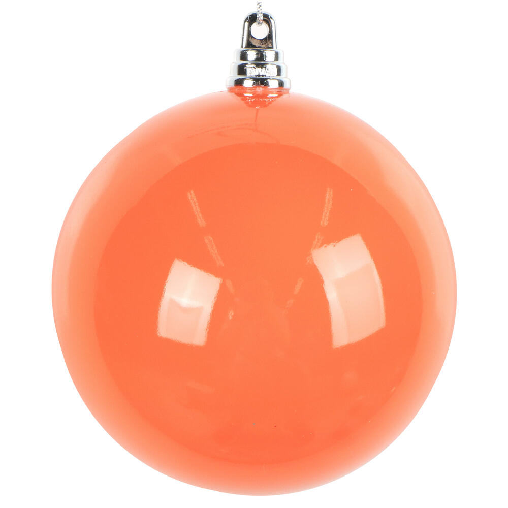 MT250428W 4 in. Orange Enamel Ball Ornament - 6 per Bag