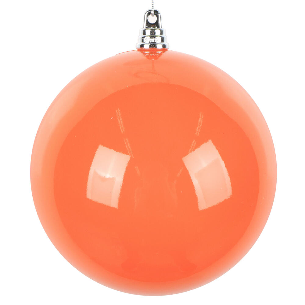 MT250528W 4.75 in. Enamel Ball Ornament, Orange - 4 per Bag
