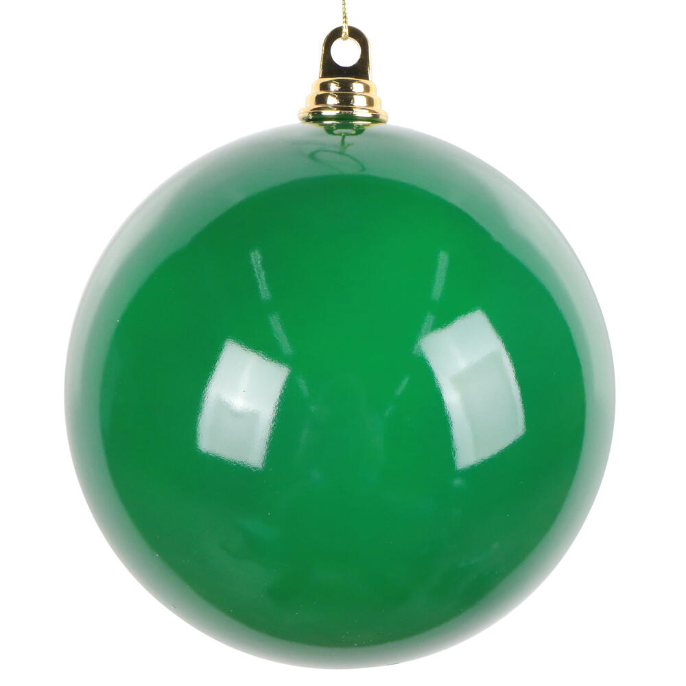 MT250804W 8 in. Enamel Ball Ornament, Green - 2 per Bag