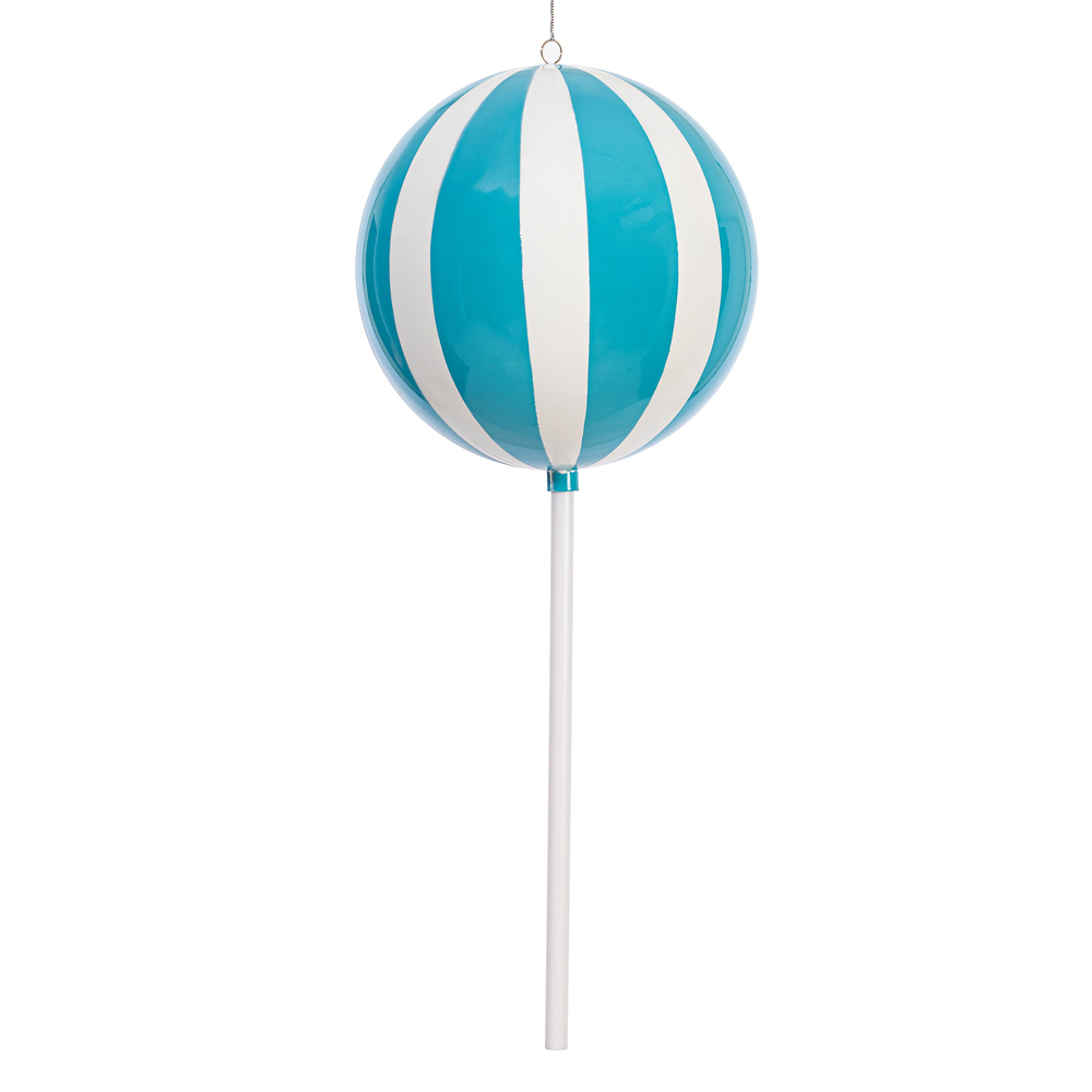 MT252452W 23.6 in. Light Blue Enamel Round Lollipop Ornament