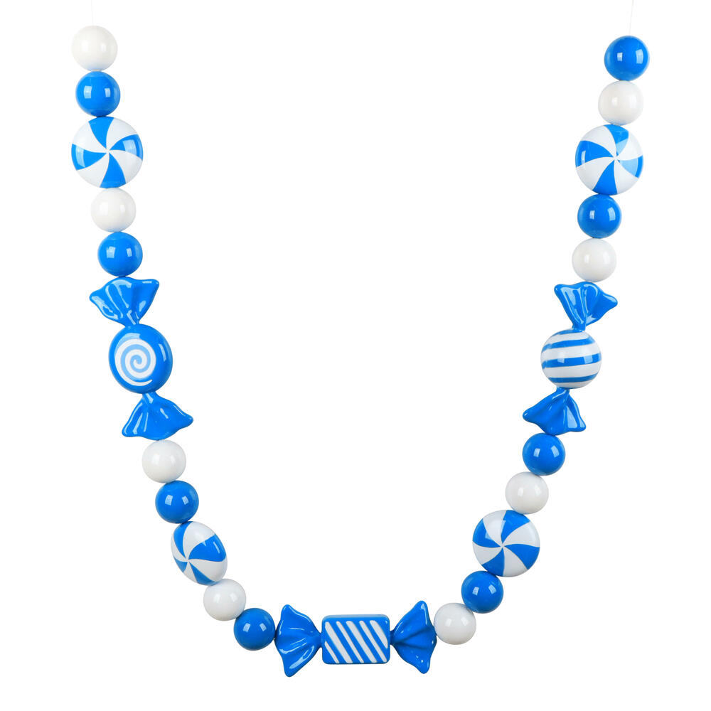 MT253402 5.5 in. Blue Enamel Candy Garland Ornament