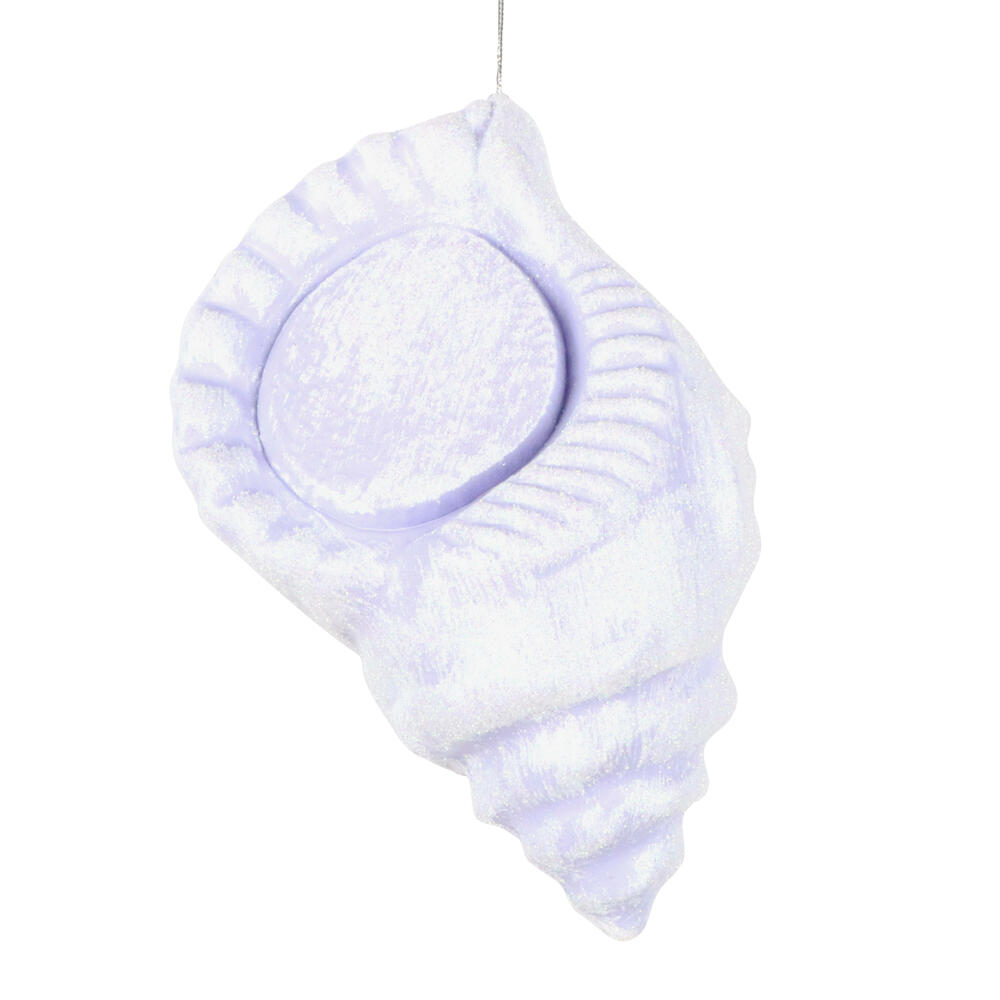 MT256086W 10 in. Purple Conch Shell Glitter Ornament