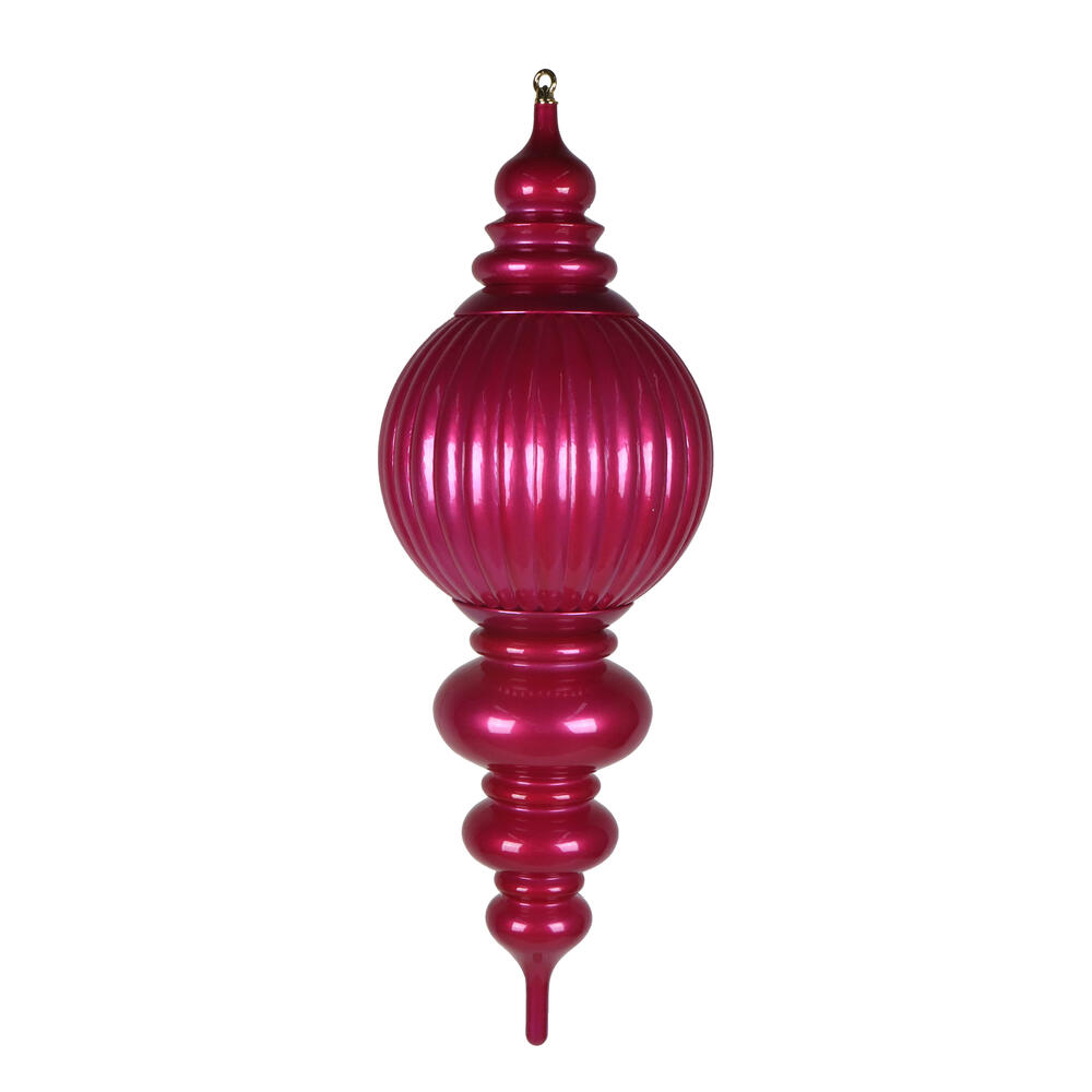 MT257259UV 35 in. Hot Pink UV Candy Stripe Finial Ornament