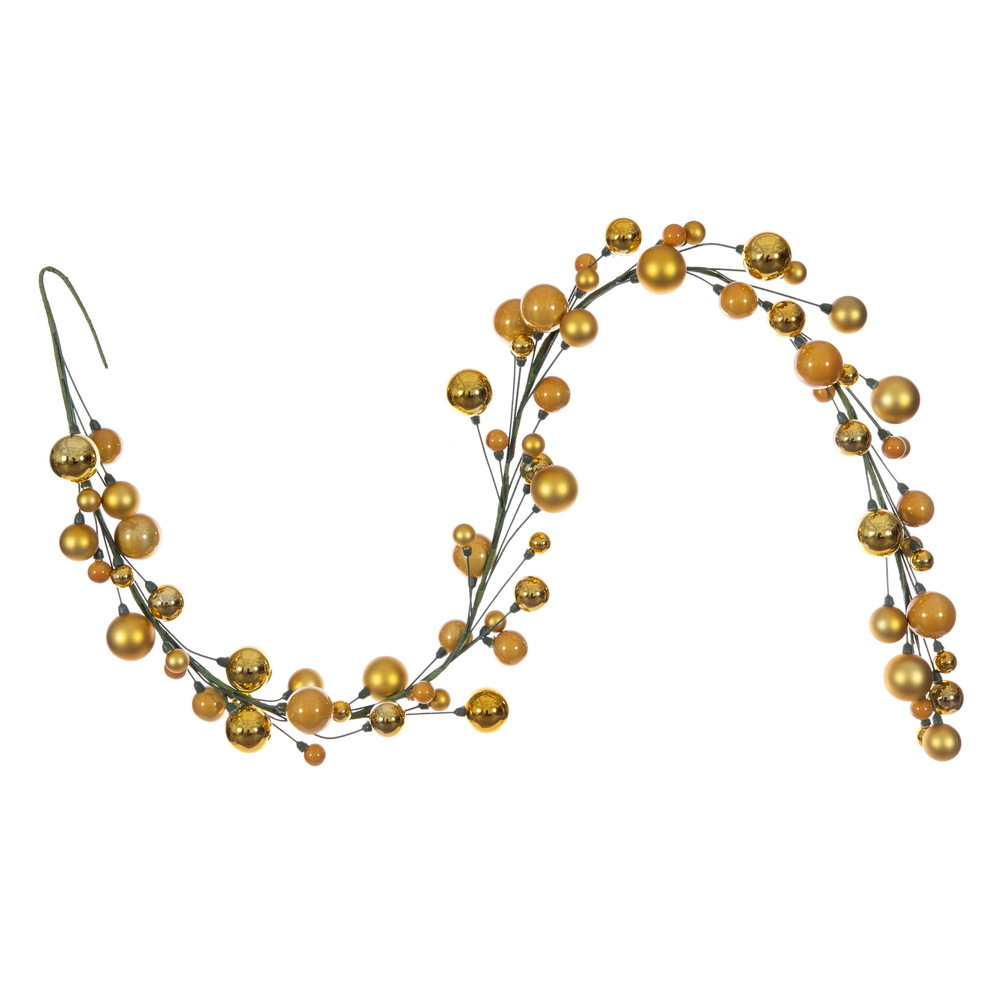 N250108 6 ft. Gold Ball Branch Garland, 1-2 in.