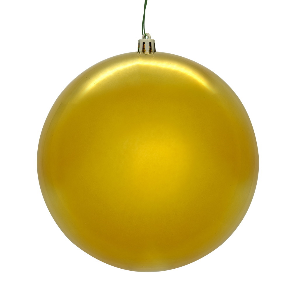 N591008DSVL 4 in. Gold Shiny Seamless UV Drilled Ball Ornament, 6 per Box