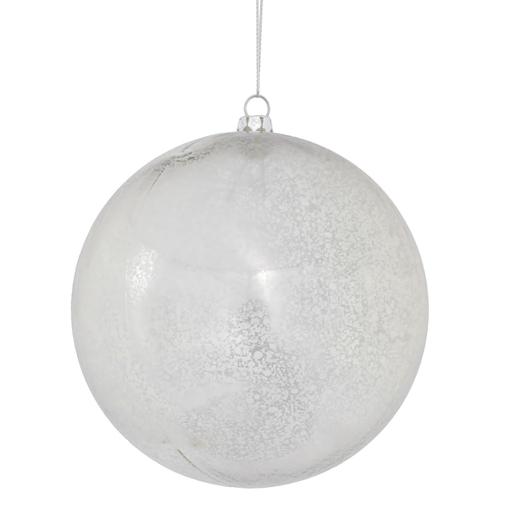 M166407D 4.75 in. Silver Shiny Mercury Ball Ornament - Pack of 4