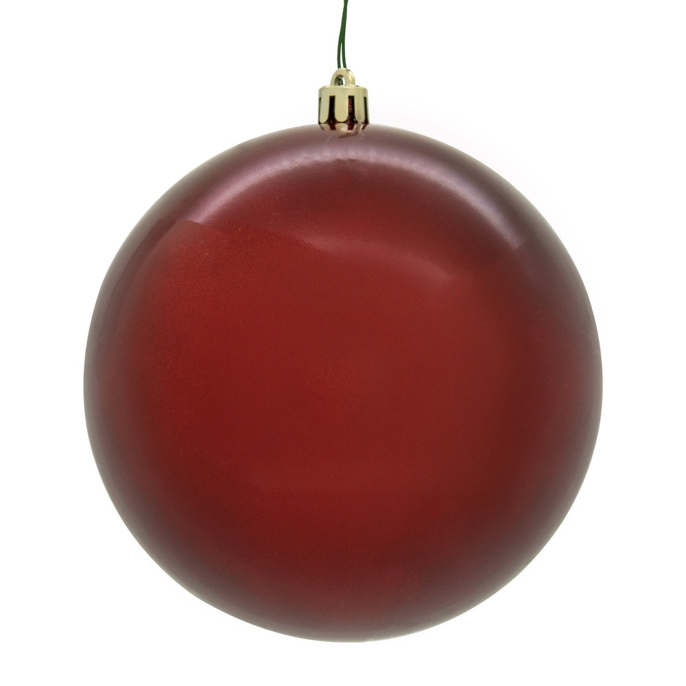 N591263DCV 4.75 in. Candy Ball UV Drilled Ornament, Crimson Red