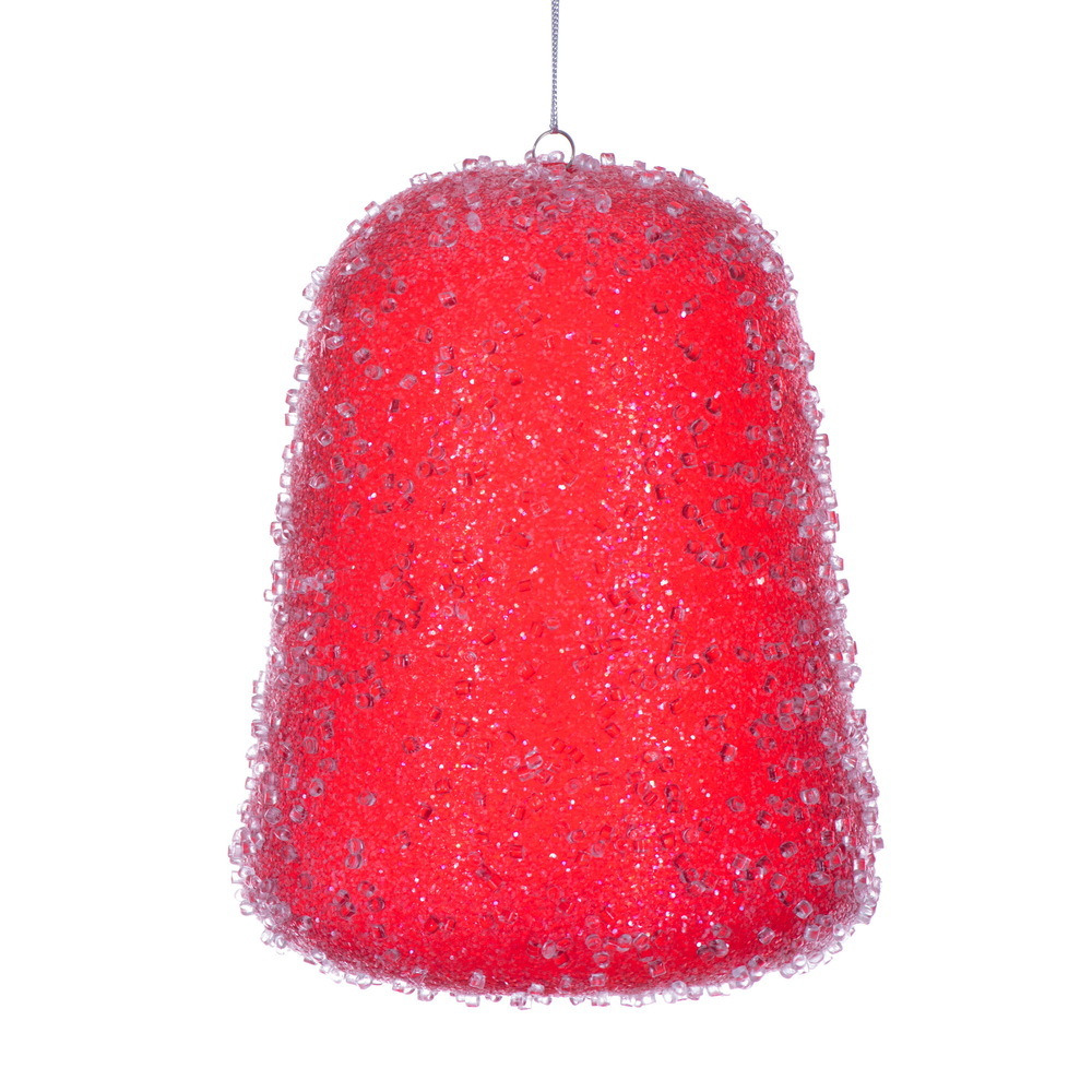 MC254203W 8 in. Red Icy Sugar Gum Drop Ornament