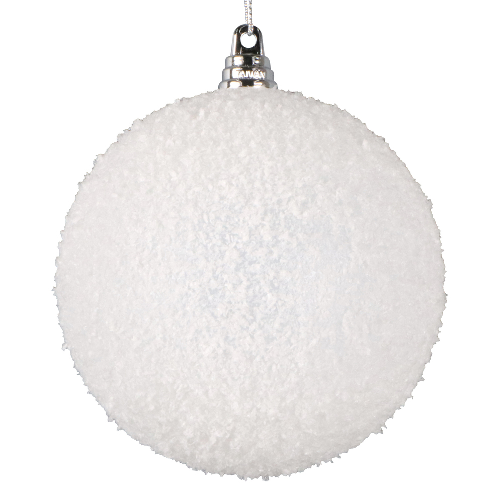 MT220111W 4 in. Snow Ornament, White Matte - 4 per Bag