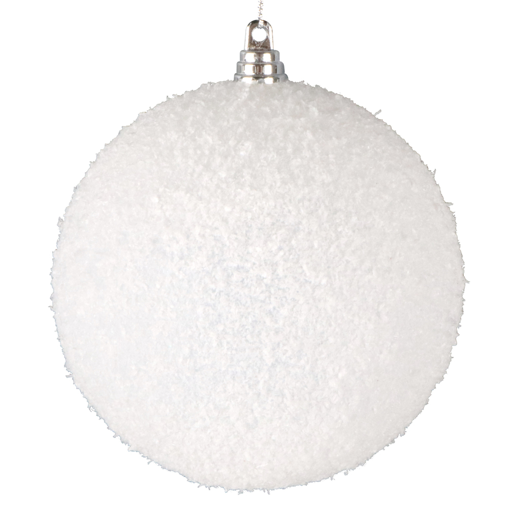 MT220311W 4.75 in. Matte Snow Ornament, White - 4 per Bag