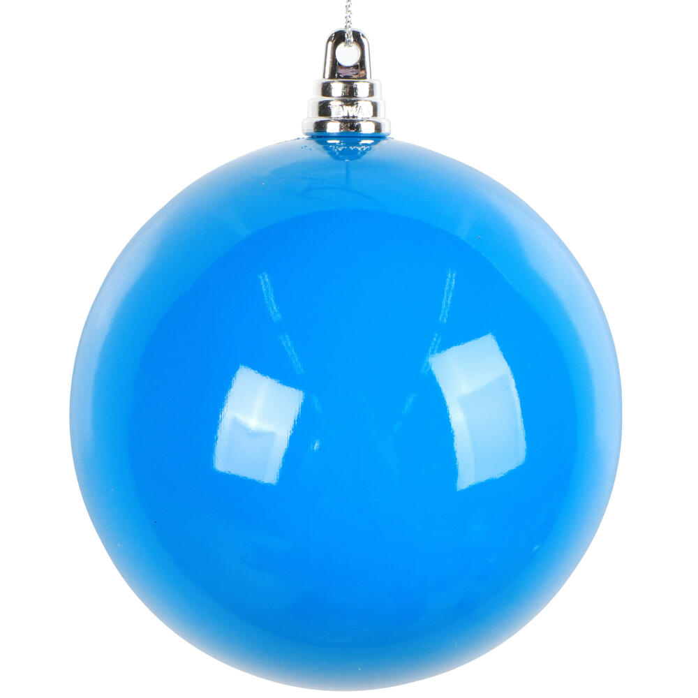 MT250402W 4 in. Blue Enamel Ball Ornament - 6 per Bag