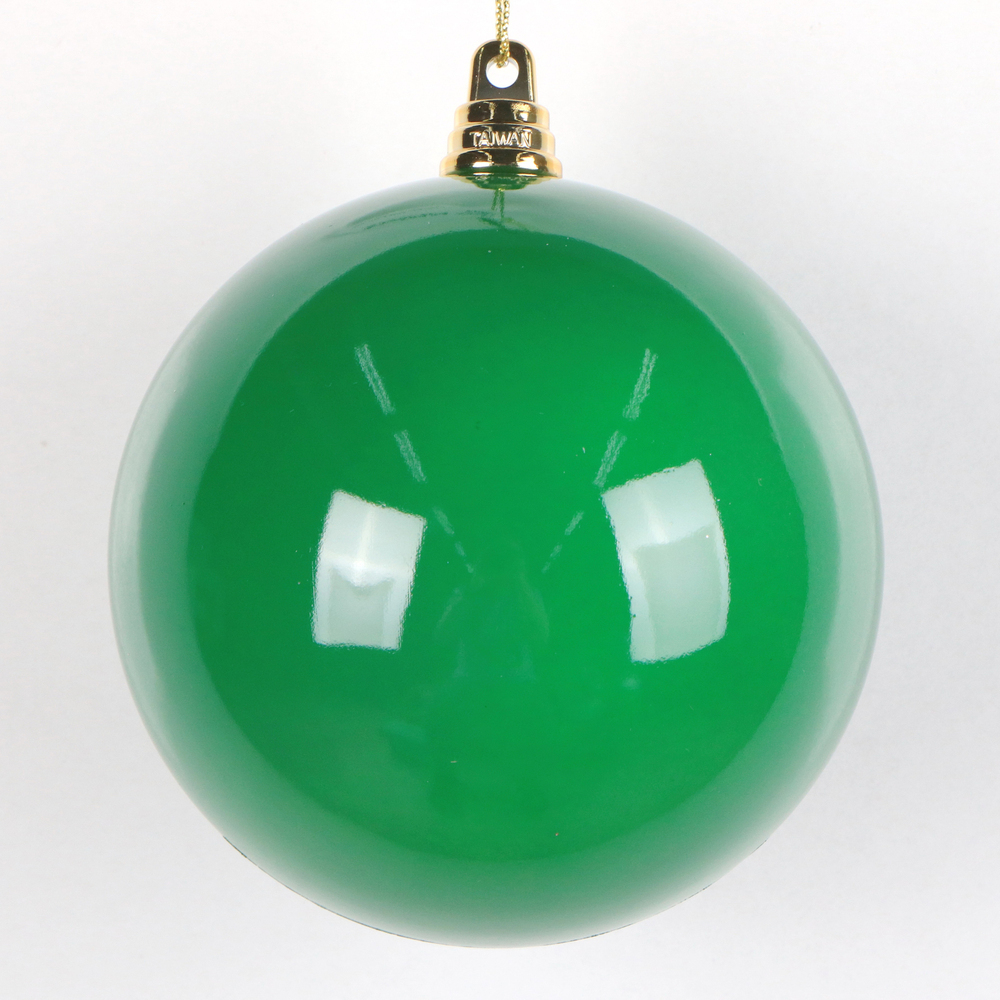 MT250504W 4.75 in. Enamel Ball Ornament, Green - 4 per Bag