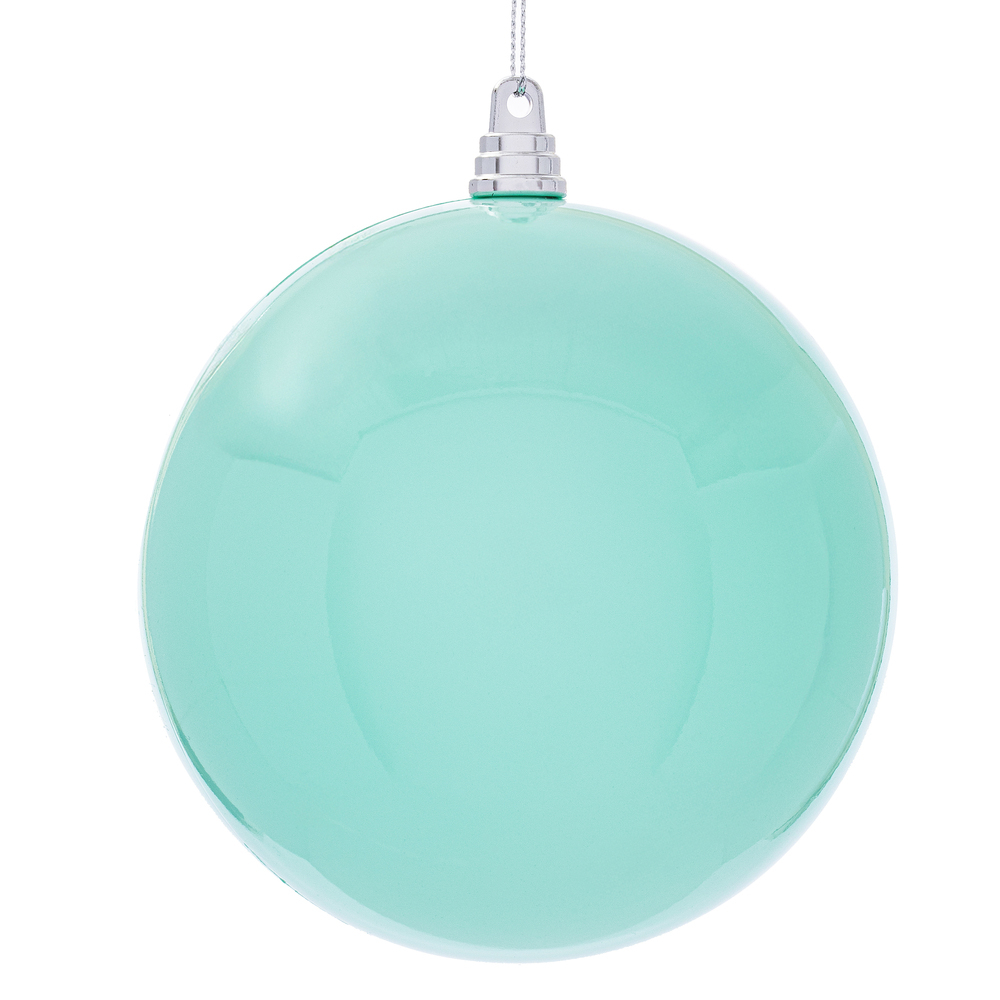 MT250527W 4.75 in. Enamel Ball Ornament, Aqua - 4 per Bag
