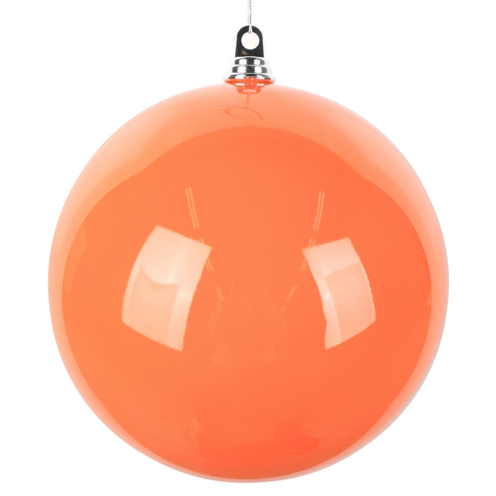 MT251028W 10 in. Enamel Ball Ornament, Orange