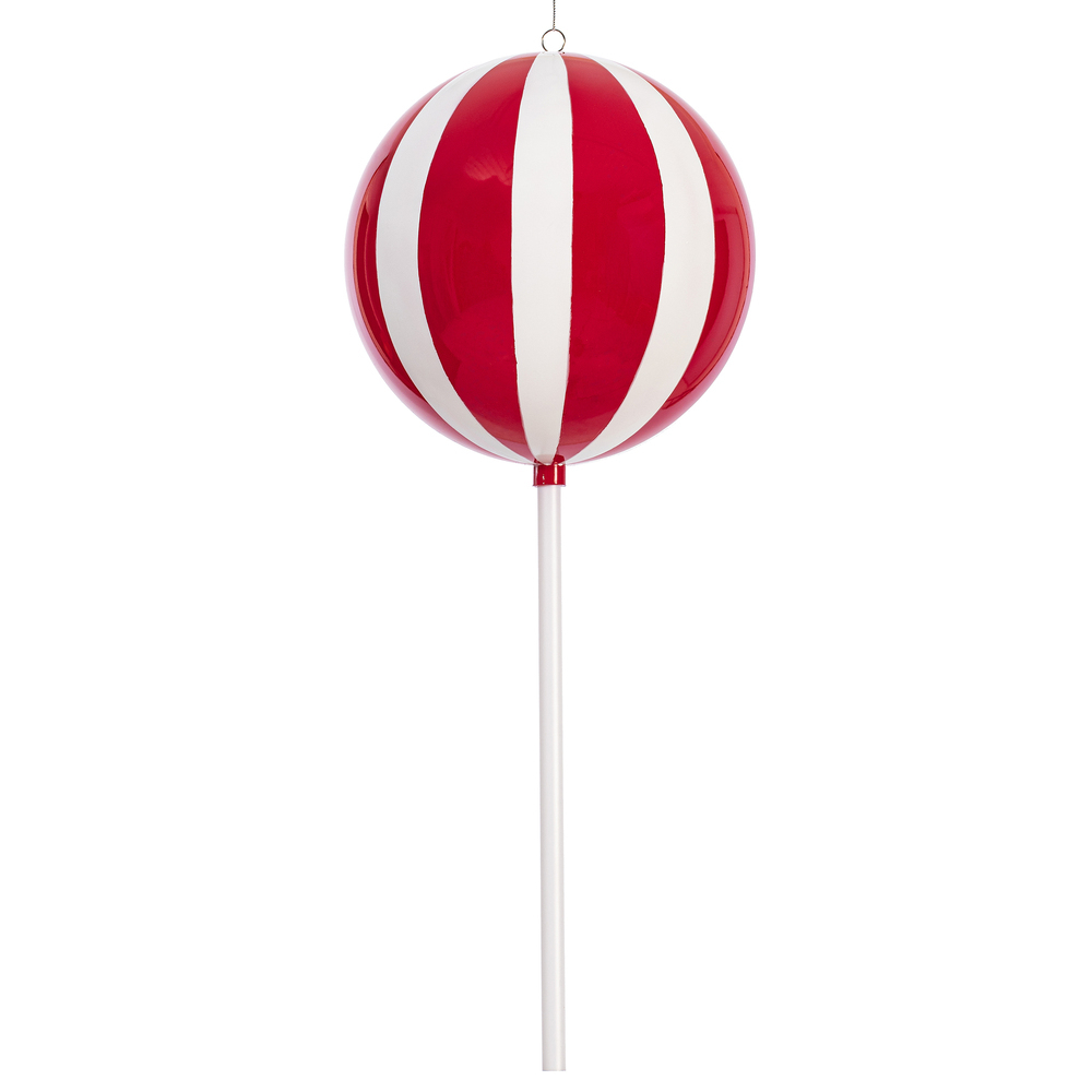 MT252403W 23.6 in. Red Enamel Round Lollipop Ornament