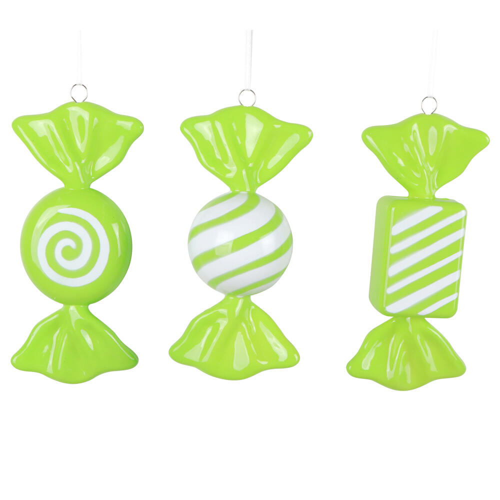 MT252873W 7.5 in. Lime Enamel Candy Assortment Ornament - 3 per Bag