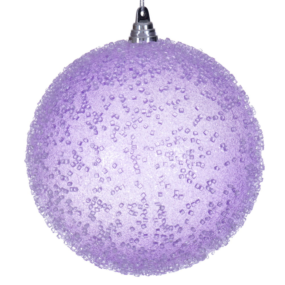 MT254286W 8 in. Lavender Icy Sugar Ball Ornament