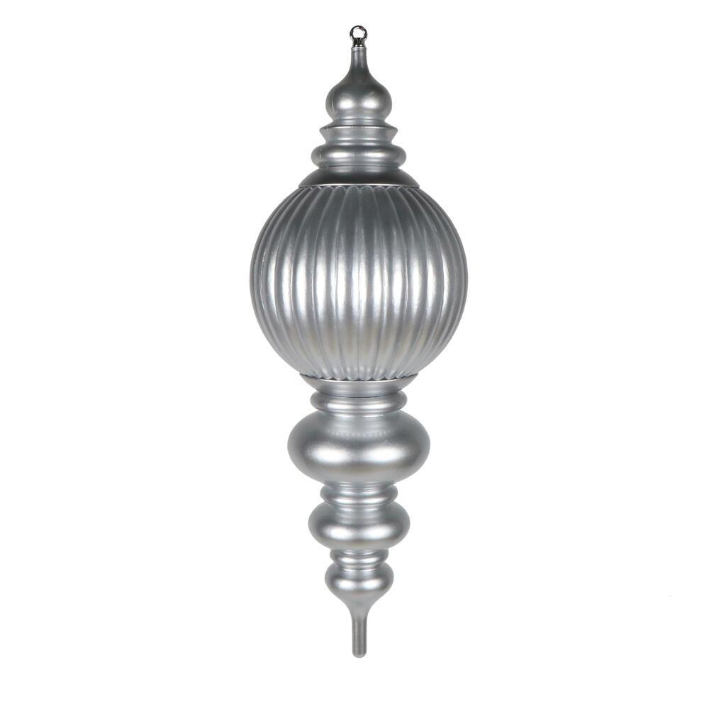 MT257207UV 35 in. Silver UV Candy Stripe Finial Ornament