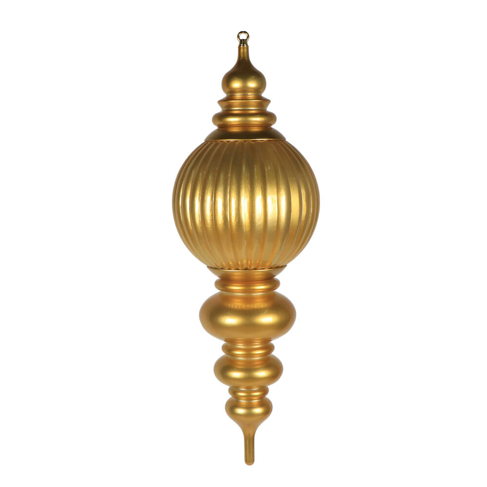 MT257208UV 35 in. Gold UV Candy Stripe Finial Ornament