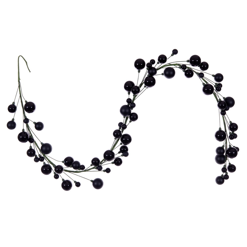 N250117 6 ft. Black Ball Branch Garland - 1-2 in.
