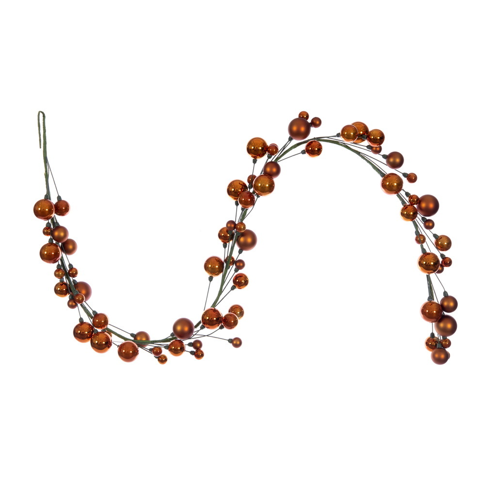 N250188 6 ft. Copper Ball Branch Garland - 1-2 in.