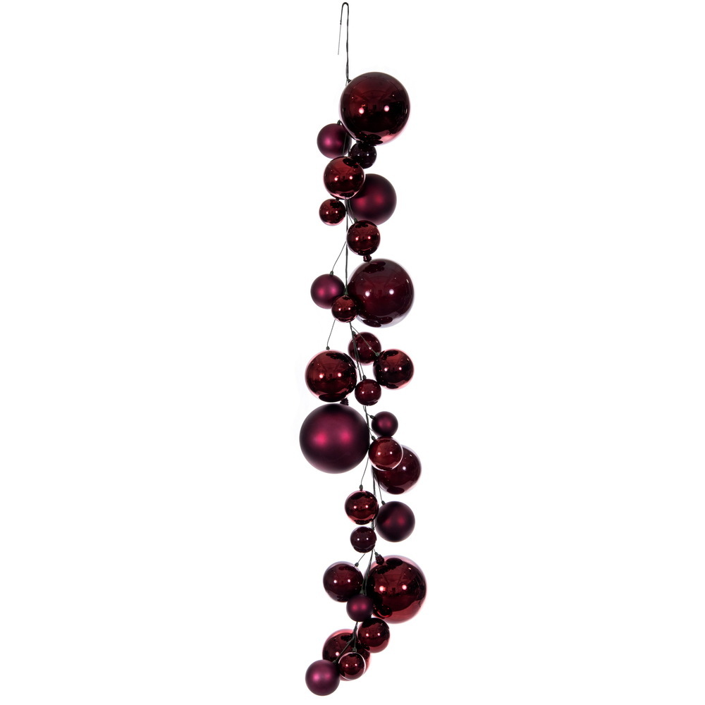 N250719 6 ft. Wine Ball Branch Garland - 4-8 in.
