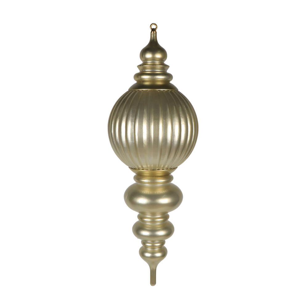 MT257238UV 35 in. Champagne UV Candy Stripe Finial Ornament