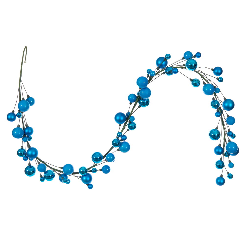N250112 6 ft. Turquoise Ball Branch Garland - 1-2 in.