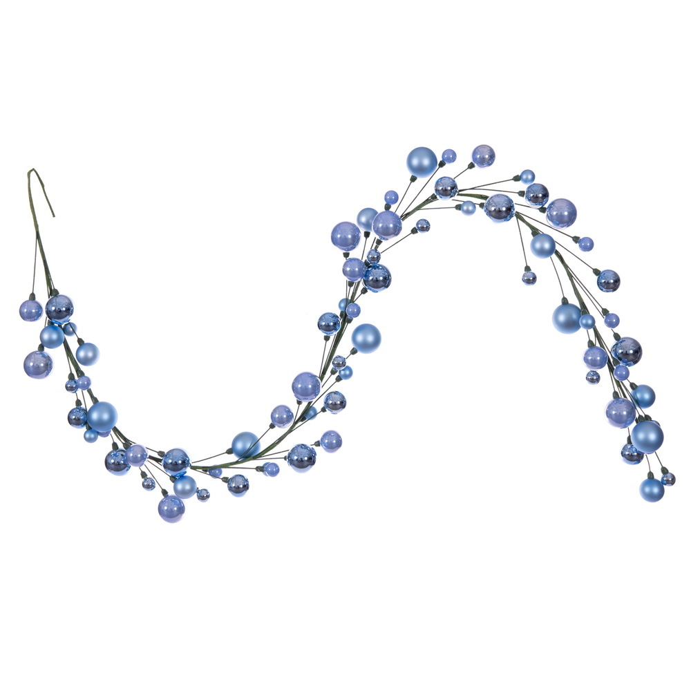 N250129 6 ft. Periwinkle Ball Branch Garland - 1-2 in.