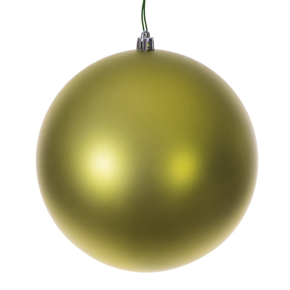 N591073DMVL 4 in. Lime Matte Seamless UV Drilled Ball Ornament, 6 per Box