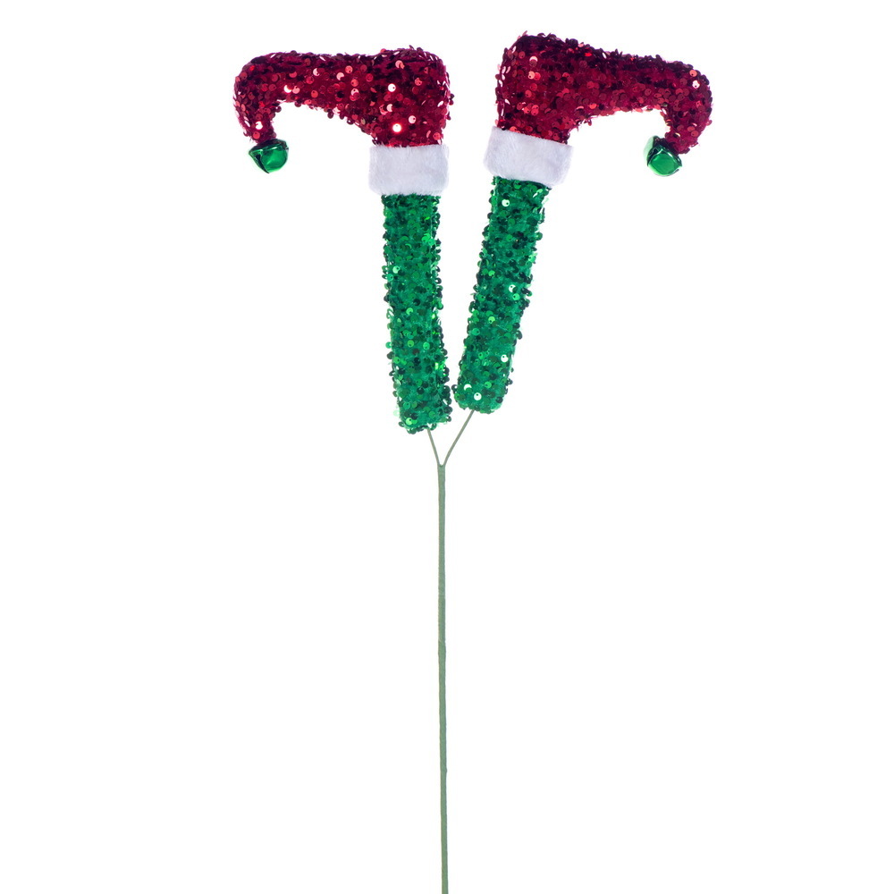 RPQ253527 27.5 in. Green, Red & White Elf Legs Spray