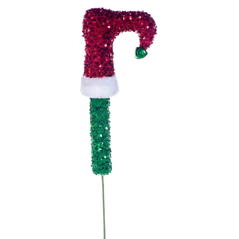 RPQ253924 24 in. Green, Red & White Elf Leg Spray