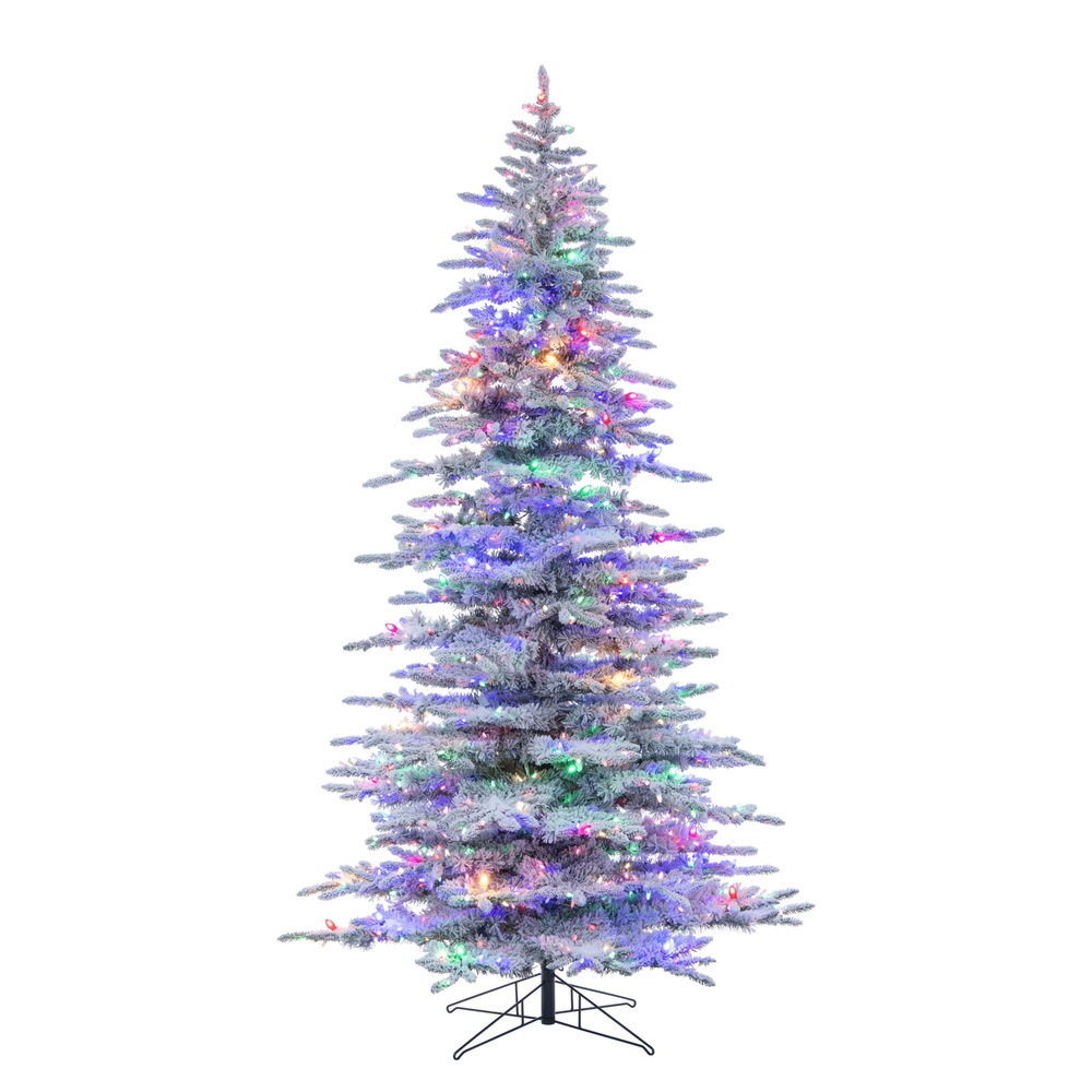 A253287LED 10 ft. x 67 in. Flocked Winter 84 C7 Plus 1250MU Christmas Tree