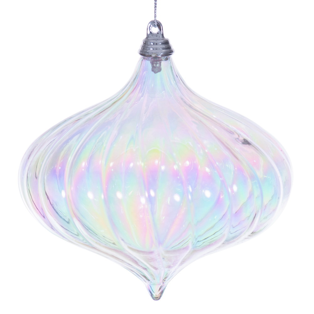 MC251300W 4.75 in. Clear Iridescent Onion Ornament - 2 per Bag