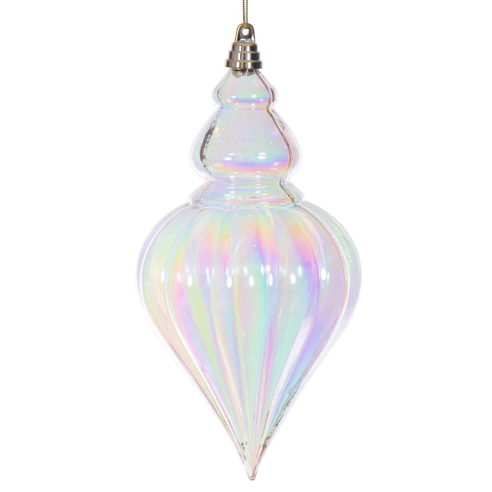 MC251938W 12 in. Champagne Iridescent Drop Ornament