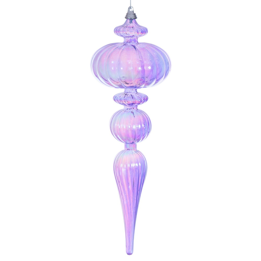 MC252786W 12 in. Lavender Iridescent Finial Ornament