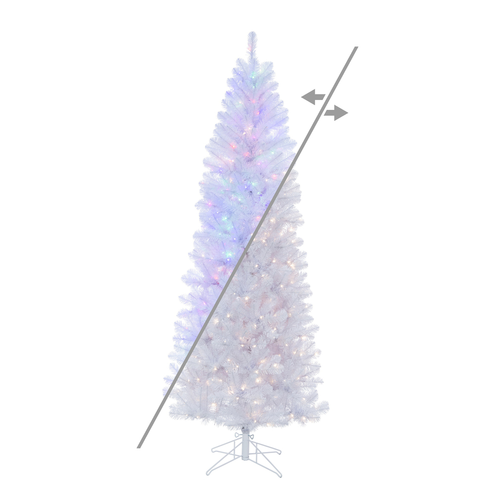 A103281LEDCC 8.5 ft. x 40 in. White Salem Pencil 3 mm 400CC Christmas Tree