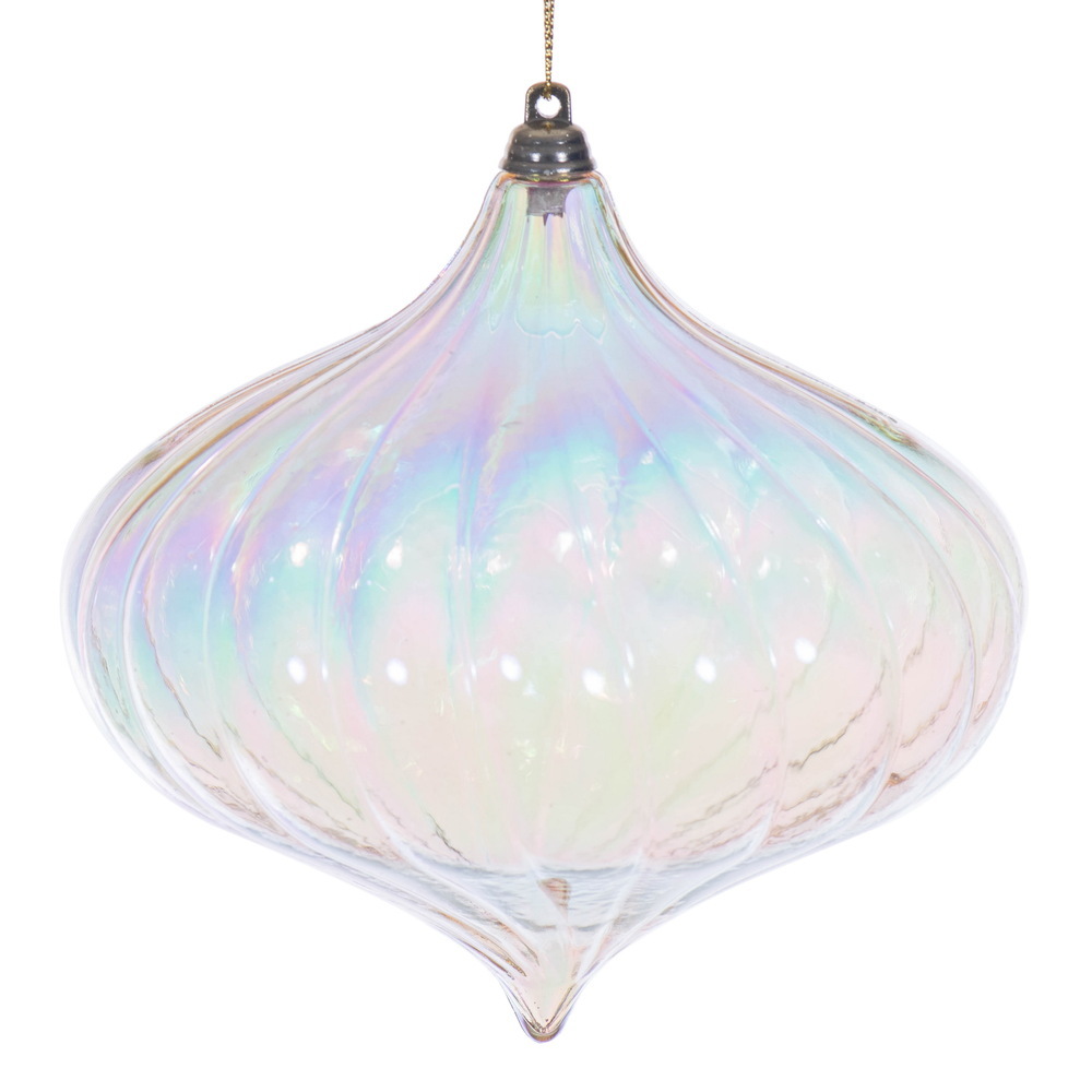MC251438W 6 in. Champagne Iridescent Onion Ornament - 2 per Bag