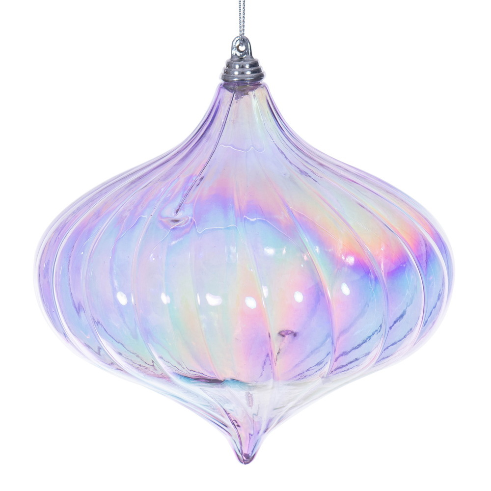 MC251486W 6 in. Lavender Iridescent Onion Ornament - 2 per Bag